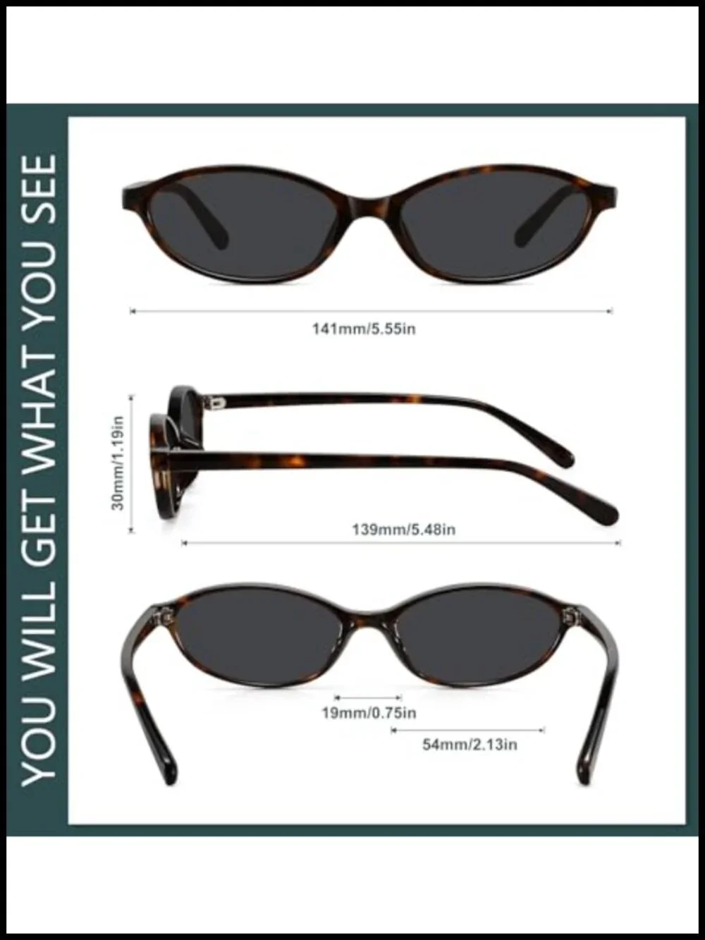 Retro Oval Cateye Sunglasses Womens Small Trendy UV400 Protection